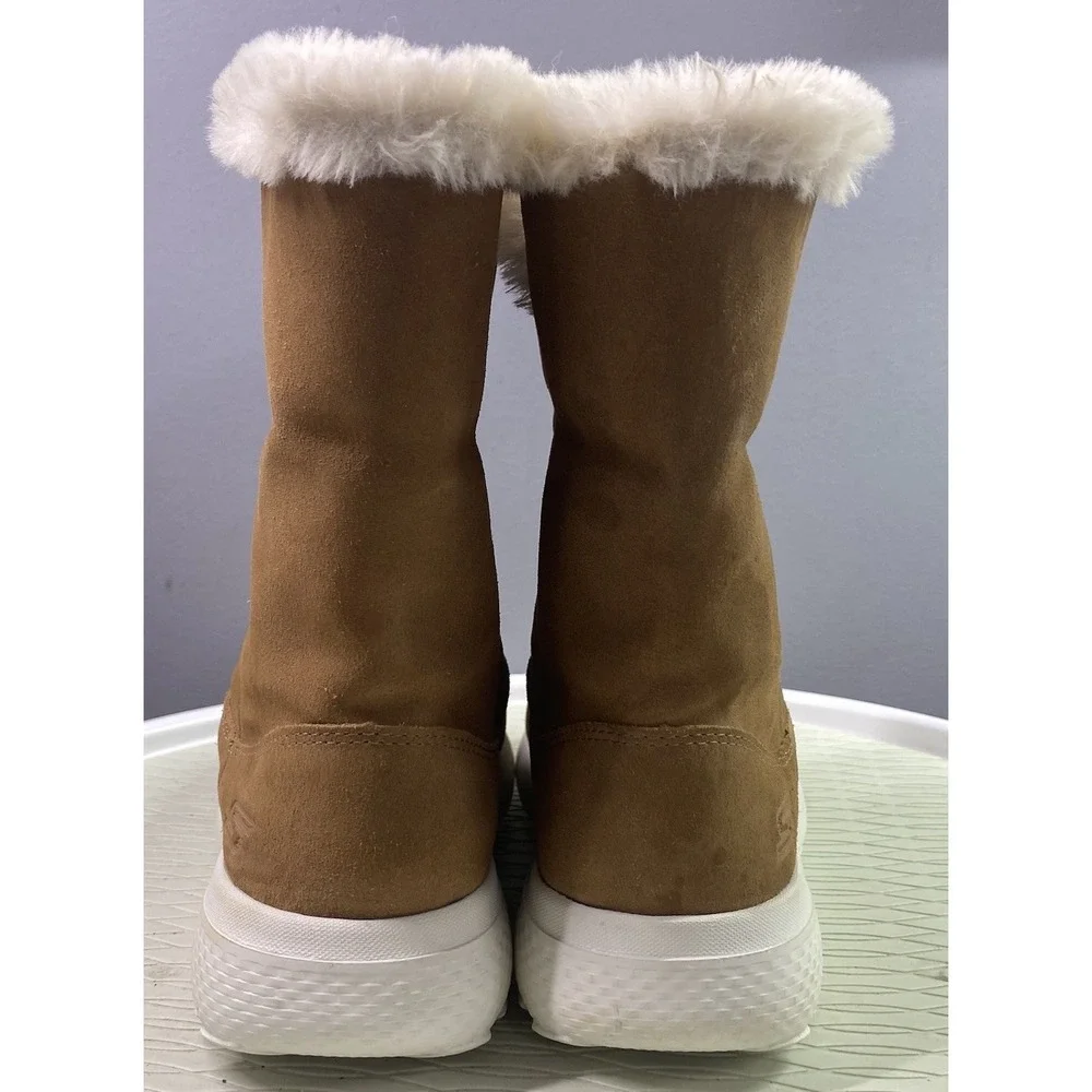 Skechers‎ Gogomat Womens Technology Brown Suede Leather Winter Boots Sz.6.5 EUC